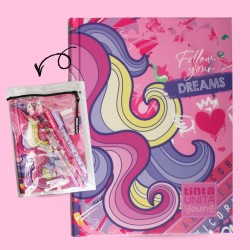 🦄 Diario 12 Mesi Tinta Unita 2026/2027 – Unicorno con Custodia e Zip + Starter Kit