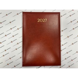Agenda Giornaliera 2027 A4 21x29,7 finta pelle MARRONE