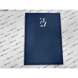 Agenda Giornaliera 2027 A4 21x29,7 finta pelle BLU